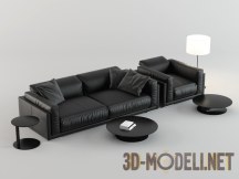 3d-модель Диван «Spazio» от Erba Italia, с креслом и столиками