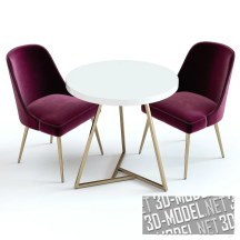 3d-модель Стулья Mid-Century и стол от West Elm