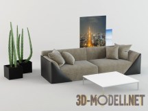 3d-модель Набор для обустройства современной гостиной
