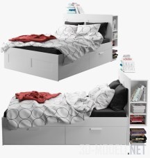Кровать с ящиком IKEA BRIMNES