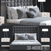 3d-модель Кровать с высокой спинкой PORTLAND от S&C