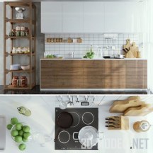 3d-модель Кухня IKEA VOKSTORP с декором