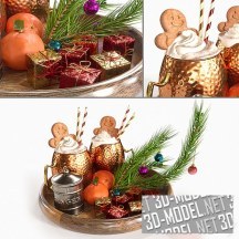 3d-модель Рождественские сладости с декором