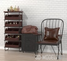 3d-модель «Джентельменский» набор мебели
