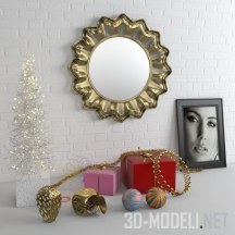 3d-модель Зеркало и новогодний сет