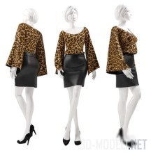 3d-модель Манекен в леопардовой блузке