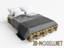 3d-модель Кровать из паллет