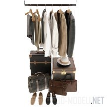 3d-модель Набор вещей для мужской гардеробной