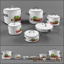 3d-модель Набор посуды для готовки