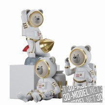 3d-модель Медведи-космонавты для декора