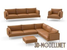 3d-модель Большой комплект мягкой мебели для гостиной