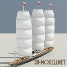3d-модель Яхта с парусами