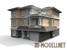 3d-модель 3-х этажный дом