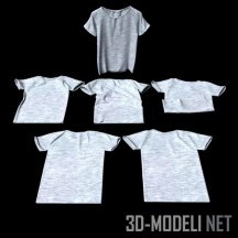 3d-модель Набор футболок в разном положении