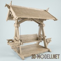 3d-модель Деревянные качели для сада