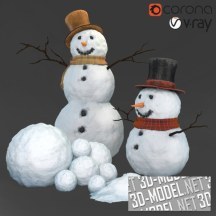 3d-модель Забавные снеговики