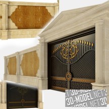 3d-модель Ворота и забор в стиле ампир