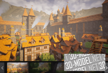 3d-ассет: Modular Medieval Castle - Town - Castle - Medieval Castle - Medieval Town