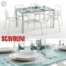 Сервированный стол Axel и стулья Miss You от Scavolini