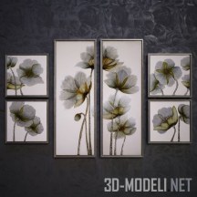 3d-модель Композиция картин с цветами