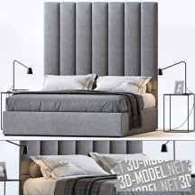 3d-модель Кровать The Sofa and Chair Company CORELLI с изголовьем STRAUSS