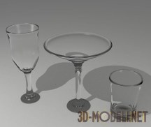 3d-модель Набор бокалов из стекла