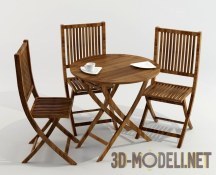 3d-модель Набор садовой мебели: круглый стол и стулья
