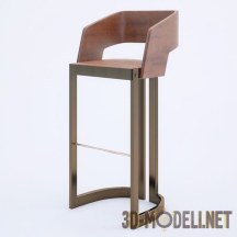 Высокий барный стул на металлической ноге