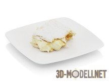3d-модель Кусок слоеного пирога с кремом