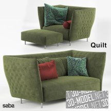 3d-модель Диван, кресло и пуф Quilt от Saba Italia