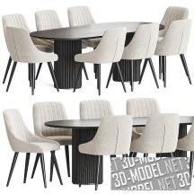 3d-модель Столовая мебель (стол Campbell и стулья Chipman)