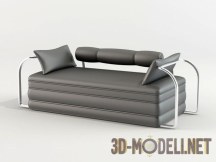 Серый диван в абстрактном стиле