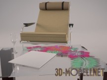 3d-модель Кресло и стол для отдыха