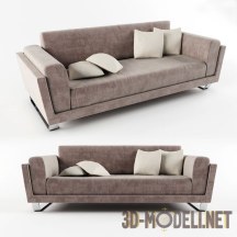 Современный двухместный диван цвета какао