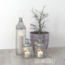 3d-модель Фонари со свечами