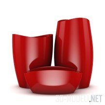 3d-модель Набор красных ваз