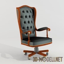 3d-модель Кабинетное кресло с деревянными элементами