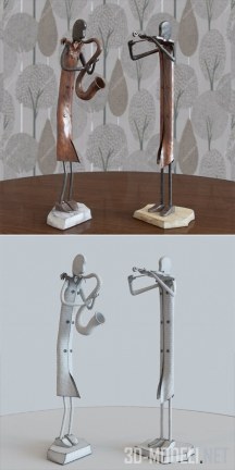 3d-модель Кованый декор трубач и скрипач