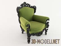 3d-модель Мягкое резное кресло