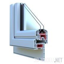 3d-модель Фрагмент металлопластикового окна