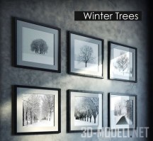 3d-модель Фотографии зимних деревьев