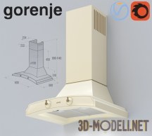 3d-модель Настенная каминная вытяжка Gorenje dk63mcli