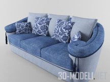 Синий диван с кистями