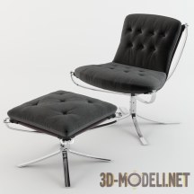 3d-модель Кресло и пуф на стальном каркасе