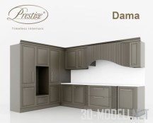 3d-модель Жемчужно-серая кухня Dama от Prestige