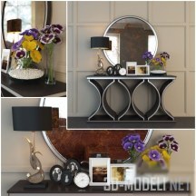 Консольный стол Chopard с круглым зеркалом и декором