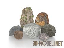3d-модель Набор декоративных камней для сада
