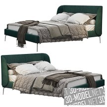 3d-модель Современная кровать Tufjord Dark Green от IKEA