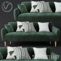 Зеленый бархатный диван Macy