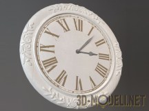 3d-модель Часы из белого дерева